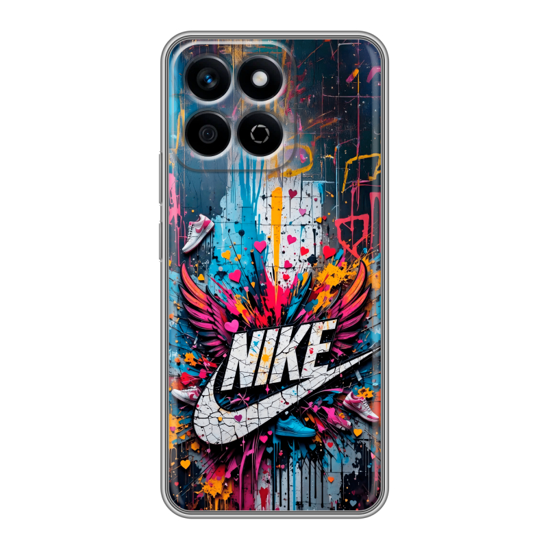 Силиконовый чехол на Honor X7c с принтом Nike Найк Силиконовый чехол на Honor X7c с принтом Nike Найк