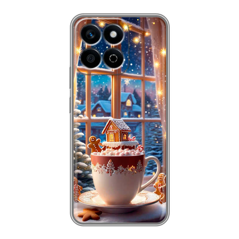 Силиконовый чехол на Honor X7c с принтом Новый год Силиконовый чехол на Honor X7c с принтом Новый год
