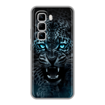 Силиконовый чехол на Infinix Hot 50 Pro с принтом Темный леопард