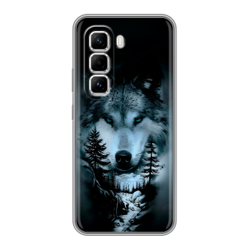 Силиконовый чехол на Infinix Hot 50 Pro с принтом Лесной волк