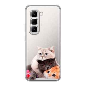 Силиконовый чехол на Infinix Hot 50 Pro с принтом Кошки