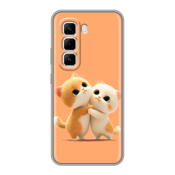 Силиконовый чехол на Infinix Hot 50 Pro с принтом Милые котики