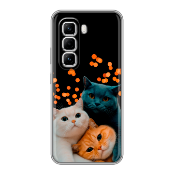 Силиконовый чехол на Infinix Hot 50 Pro с принтом Кошки