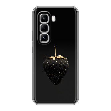 Силиконовый чехол на Infinix Hot 50 Pro с принтом Черная клубника