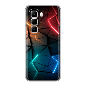Силиконовый чехол на Infinix Hot 50 Pro с принтом Абстракция неон