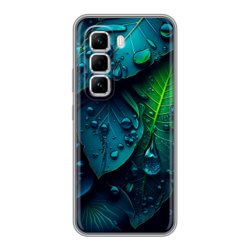 Силиконовый чехол на Infinix Hot 50 Pro с принтом Листья