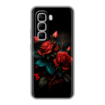 Силиконовый чехол на Infinix Hot 50 Pro с принтом Розы красные Силиконовый чехол на Infinix Hot 50 Pro с принтом Розы красные