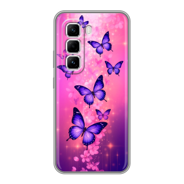 Силиконовый чехол на Infinix Hot 50 Pro с принтом Бабочки Силиконовый чехол на Infinix Hot 50 Pro с принтом Бабочки