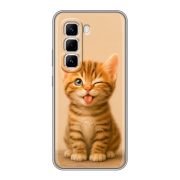Силиконовый чехол на Infinix Hot 50 Pro с принтом котенок Силиконовый чехол на Infinix Hot 50 Pro с принтом котенок