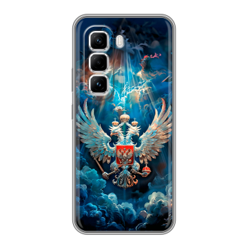Силиконовый чехол на Infinix Hot 50 Pro с принтом Герб флаг России Силиконовый чехол на Infinix Hot 50 Pro с принтом Герб флаг России