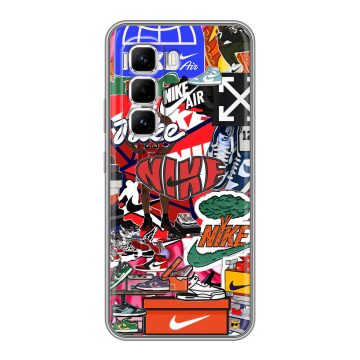 Силиконовый чехол на Infinix Hot 50 Pro с принтом Найк Nike яркий Силиконовый чехол на Infinix Hot 50 Pro с принтом Найк Nike яркий