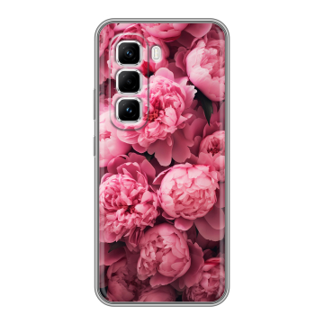 Силиконовый чехол на Infinix Hot 50 Pro с принтом цветы пионы Силиконовый чехол на Infinix Hot 50 Pro с принтом цветы пионы