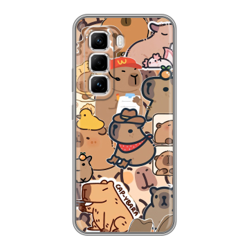Силиконовый чехол на Infinix Hot 50 Pro с принтом капибара Силиконовый чехол на Infinix Hot 50 Pro с принтом капибара