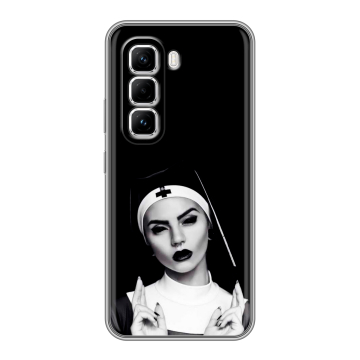 Силиконовый чехол на Infinix Hot 50 Pro с принтом монашка Силиконовый чехол на Infinix Hot 50 Pro с принтом монашка