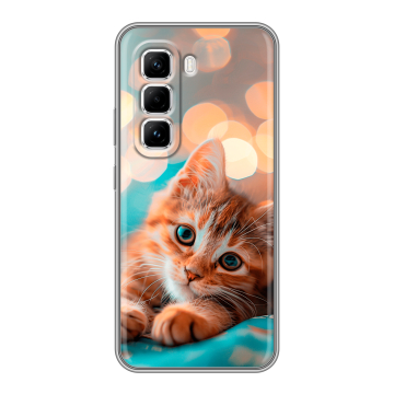 Силиконовый чехол на Infinix Hot 50 Pro с принтом котик Силиконовый чехол на Infinix Hot 50 Pro с принтом котик