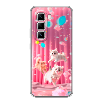 Силиконовый чехол на Infinix Hot 50 Pro с принтом милые котики