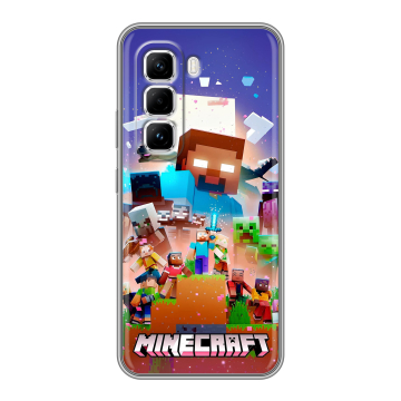 Силиконовый чехол на Infinix Hot 50 Pro с принтом Майнкрафт Minecraft