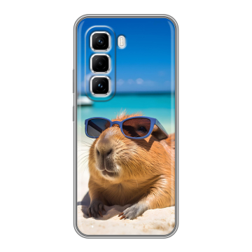 Силиконовый чехол на Infinix Hot 50 Pro с принтом Капибара Силиконовый чехол на Infinix Hot 50 Pro с принтом Капибара