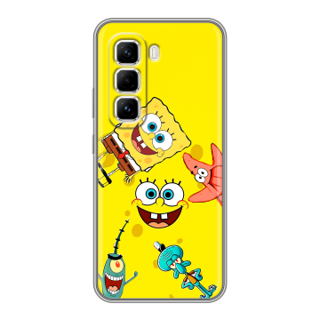 Силиконовый чехол на Infinix Hot 50 Pro с принтом Спанч боб Спанчбоб Силиконовый чехол на Infinix Hot 50 Pro с принтом Спанч боб Спанчбоб