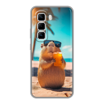 Силиконовый чехол на Infinix Hot 50 Pro с принтом Капибара Силиконовый чехол на Infinix Hot 50 Pro с принтом Капибара