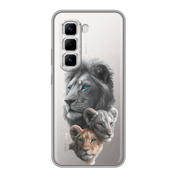 Силиконовый чехол на Infinix Hot 50 Pro с принтом Львы