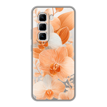 Силиконовый чехол на Infinix Hot 50 Pro с принтом Бежевые цветы