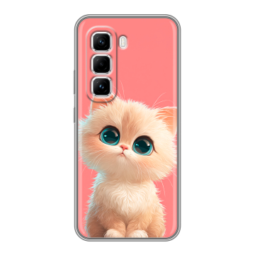 Силиконовый чехол на Infinix Hot 50 Pro с принтом Розовый котенок