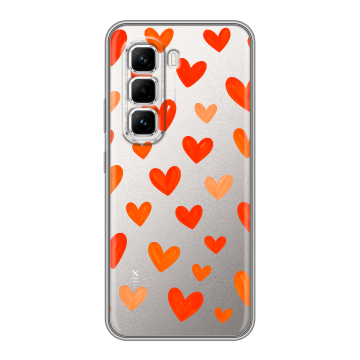 Силиконовый чехол на Infinix Hot 50 Pro с принтом Сердечки