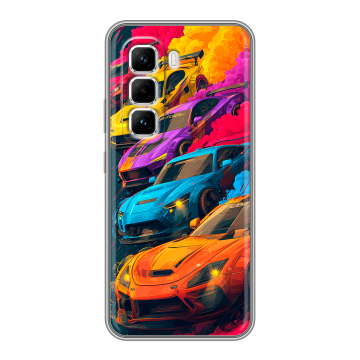 Силиконовый чехол на Infinix Hot 50 Pro с принтом Тачки