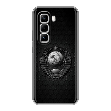 Силиконовый чехол на Infinix Hot 50 Pro с принтом Герб Флаг СССР Силиконовый чехол на Infinix Hot 50 Pro с принтом Герб Флаг СССР