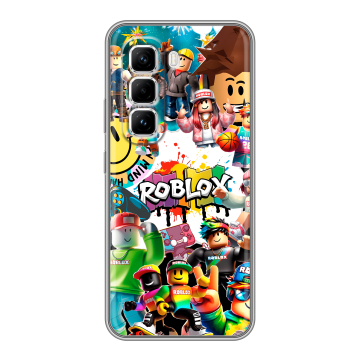 Силиконовый чехол на Infinix Hot 50 Pro с принтом Roblox Роблокс