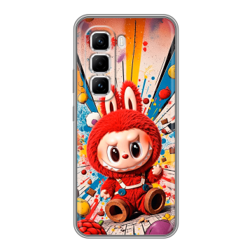 Силиконовый чехол на Infinix Hot 50 Pro с принтом Labubu Лабубу Силиконовый чехол на Infinix Hot 50 Pro с принтом Labubu Лабубу