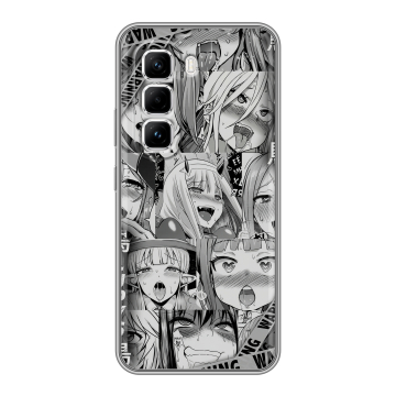 Силиконовый чехол на Infinix Hot 50 Pro с принтом Ahegao Ахегао Аниме