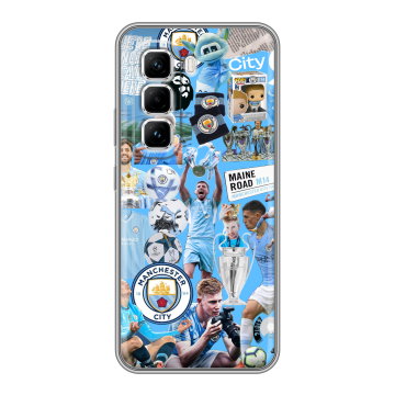 Силиконовый чехол на Infinix Hot 50 Pro с принтом Man City Манчестер Сити