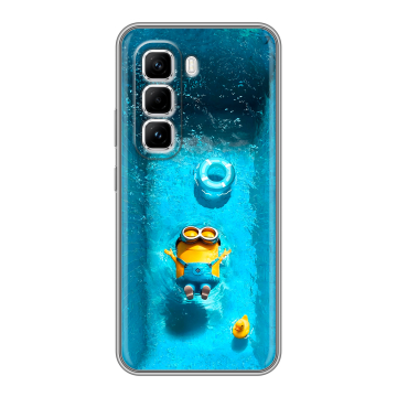 Силиконовый чехол на Infinix Hot 50 Pro с принтом Миньоны