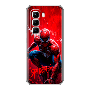 Силиконовый чехол на Infinix Hot 50 Pro с принтом Spiderman Человек паук