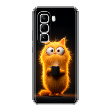 Силиконовый чехол на Infinix Hot 50 Pro с принтом Смешной кот Силиконовый чехол на Infinix Hot 50 Pro с принтом Смешной кот