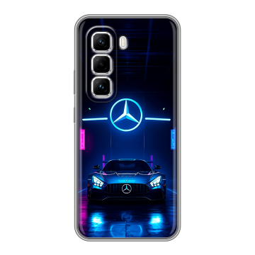 Силиконовый чехол на Infinix Hot 50 Pro с принтом Mercedes Мерседес Силиконовый чехол на Infinix Hot 50 Pro с принтом Mercedes Мерседес