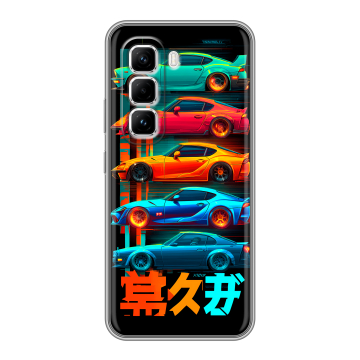Силиконовый чехол на Infinix Hot 50 Pro с принтом машины тачки