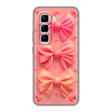 Силиконовый чехол на Infinix Hot 50 Pro с принтом Розовые бантики Силиконовый чехол на Infinix Hot 50 Pro с принтом Розовые бантики