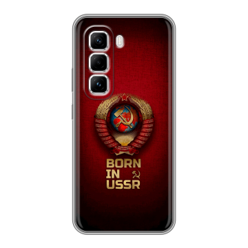 Силиконовый чехол на Infinix Hot 50 Pro с принтом Флаг Герб СССР