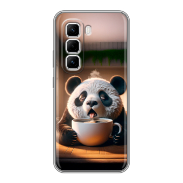 Силиконовый чехол на Infinix Hot 50 Pro с принтом смешная панда Силиконовый чехол на Infinix Hot 50 Pro с принтом смешная панда