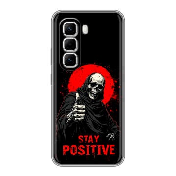 Силиконовый чехол на Infinix Hot 50 Pro с принтом смешной скелет