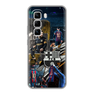 Силиконовый чехол на Infinix Hot 50 Pro с принтом Messi Barcelona Силиконовый чехол на Infinix Hot 50 Pro с принтом Messi Barcelona
