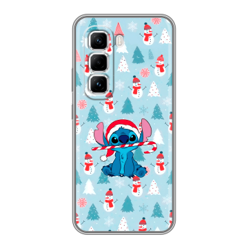 Силиконовый чехол на Infinix Hot 50 Pro с принтом Стич Новый год Силиконовый чехол на Infinix Hot 50 Pro с принтом Стич Новый год