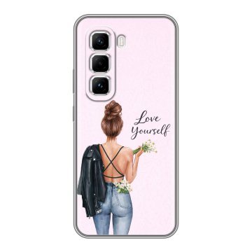 Силиконовый чехол на Infinix Hot 50 Pro с принтом женский Силиконовый чехол на Infinix Hot 50 Pro с принтом женский