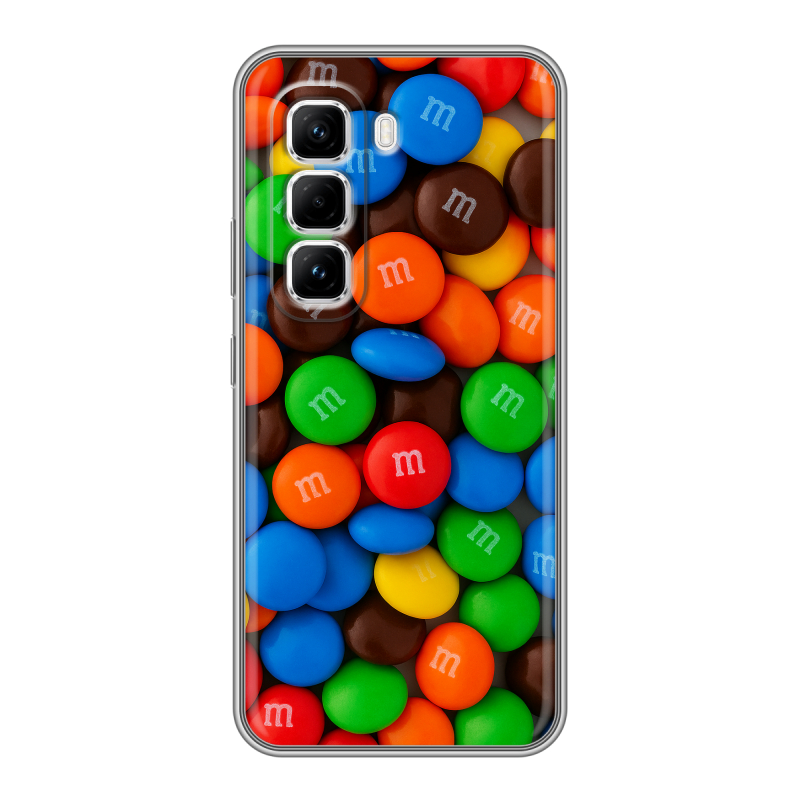 Силиконовый чехол на Infinix Hot 50 Pro с принтом Конфеты Силиконовый чехол на Infinix Hot 50 Pro с принтом Конфеты