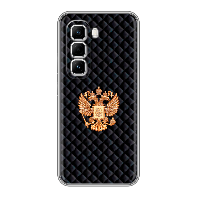 Силиконовый чехол на Infinix Hot 50 Pro с принтом Герб России принт Силиконовый чехол на Infinix Hot 50 Pro с принтом Герб России принт