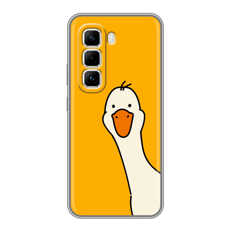 Силиконовый чехол на Infinix Hot 50 Pro с принтом Утка Силиконовый чехол на Infinix Hot 50 Pro с принтом Утка