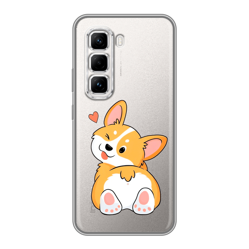 Силиконовый чехол на Infinix Hot 50 Pro с принтом Корги Силиконовый чехол на Infinix Hot 50 Pro с принтом Корги